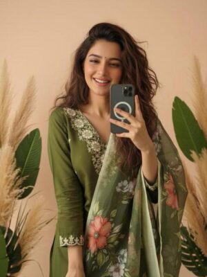 MEHANDI KURTA SETS THREE PICE